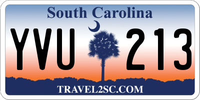 SC license plate YVU213