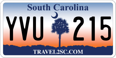 SC license plate YVU215