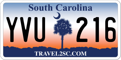 SC license plate YVU216