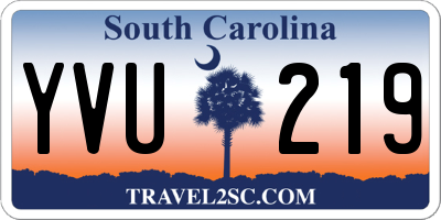 SC license plate YVU219
