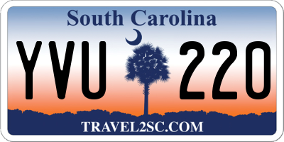 SC license plate YVU220