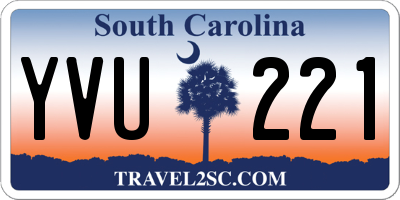 SC license plate YVU221