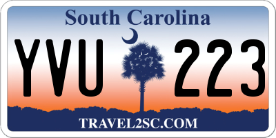 SC license plate YVU223