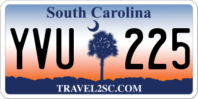 SC license plate YVU225