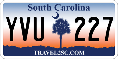 SC license plate YVU227