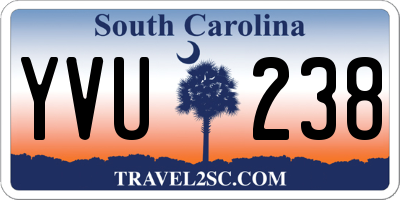 SC license plate YVU238