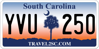 SC license plate YVU250