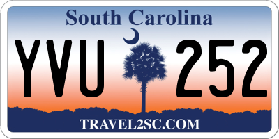 SC license plate YVU252