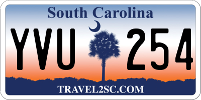 SC license plate YVU254