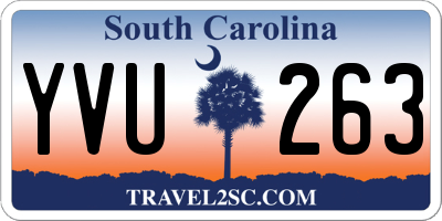 SC license plate YVU263