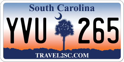 SC license plate YVU265