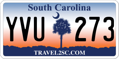 SC license plate YVU273