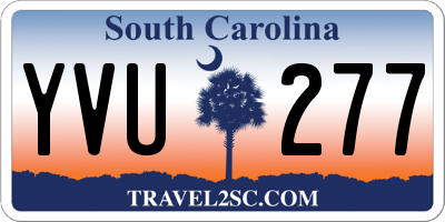 SC license plate YVU277