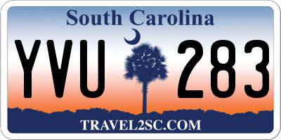 SC license plate YVU283