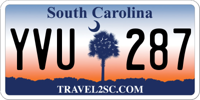 SC license plate YVU287