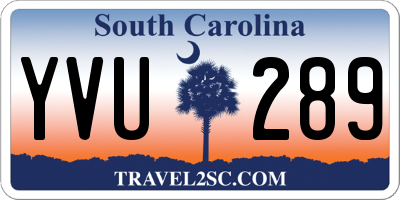 SC license plate YVU289