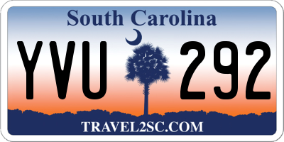 SC license plate YVU292