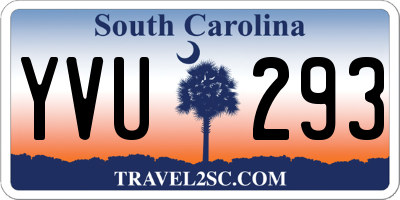 SC license plate YVU293