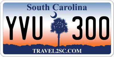 SC license plate YVU300