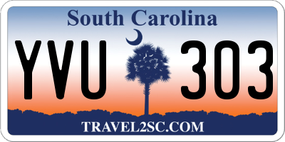 SC license plate YVU303