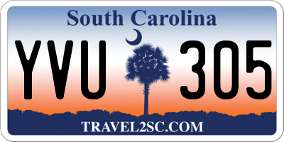 SC license plate YVU305