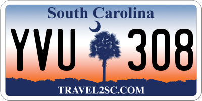 SC license plate YVU308