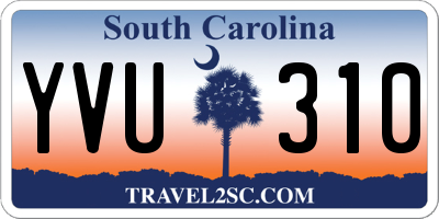 SC license plate YVU310