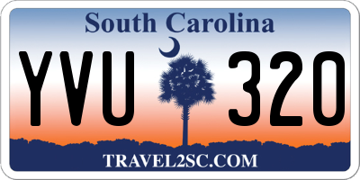 SC license plate YVU320