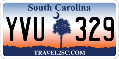 SC license plate YVU329