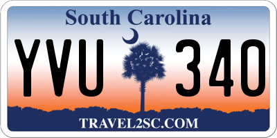 SC license plate YVU340