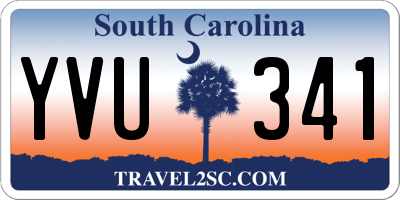SC license plate YVU341