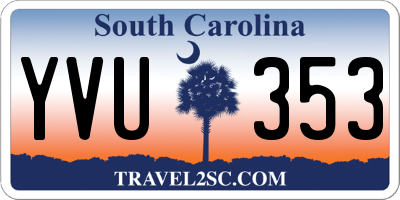 SC license plate YVU353