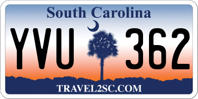 SC license plate YVU362