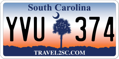 SC license plate YVU374