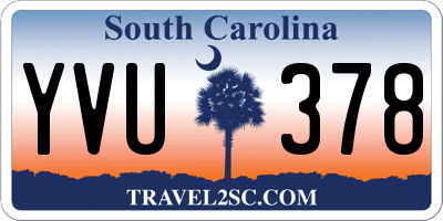 SC license plate YVU378