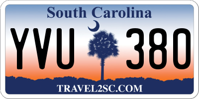 SC license plate YVU380