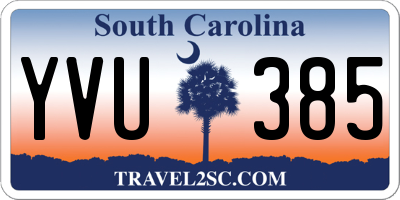 SC license plate YVU385