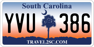 SC license plate YVU386