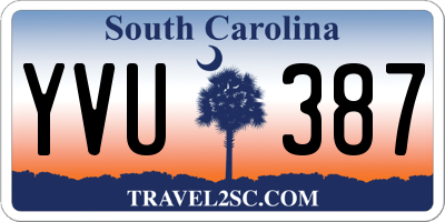 SC license plate YVU387