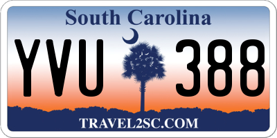 SC license plate YVU388