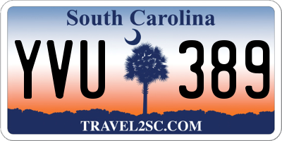 SC license plate YVU389