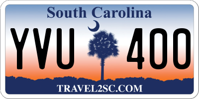 SC license plate YVU400