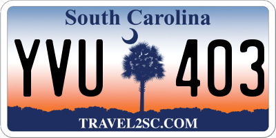 SC license plate YVU403