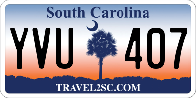 SC license plate YVU407