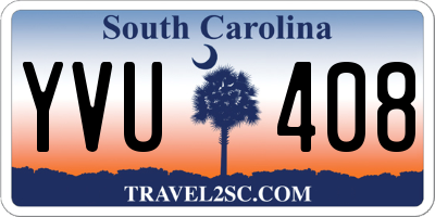 SC license plate YVU408