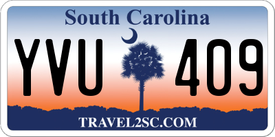 SC license plate YVU409