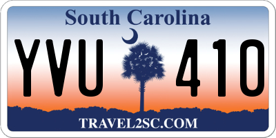 SC license plate YVU410