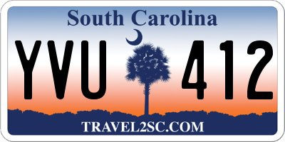 SC license plate YVU412