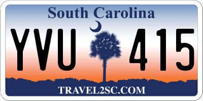 SC license plate YVU415