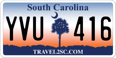 SC license plate YVU416